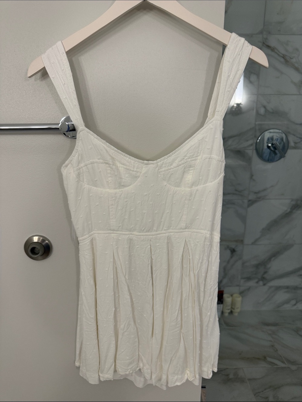 Aqua White Textured Sundress